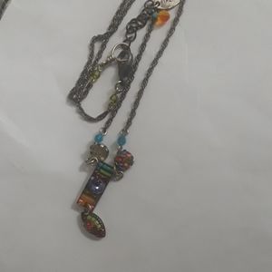 Enameled and beaded necklace